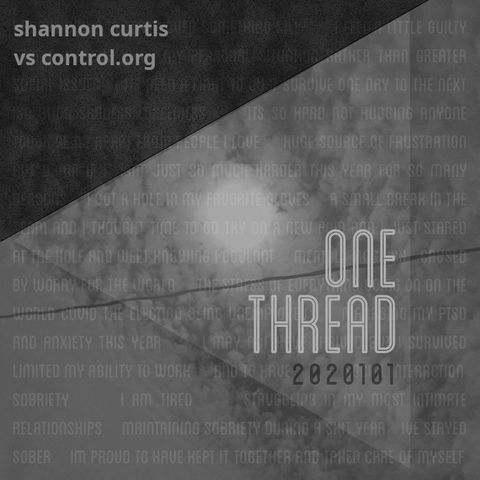 a distorted and greyed remix of track image from Shannon Curtis One Thread song art